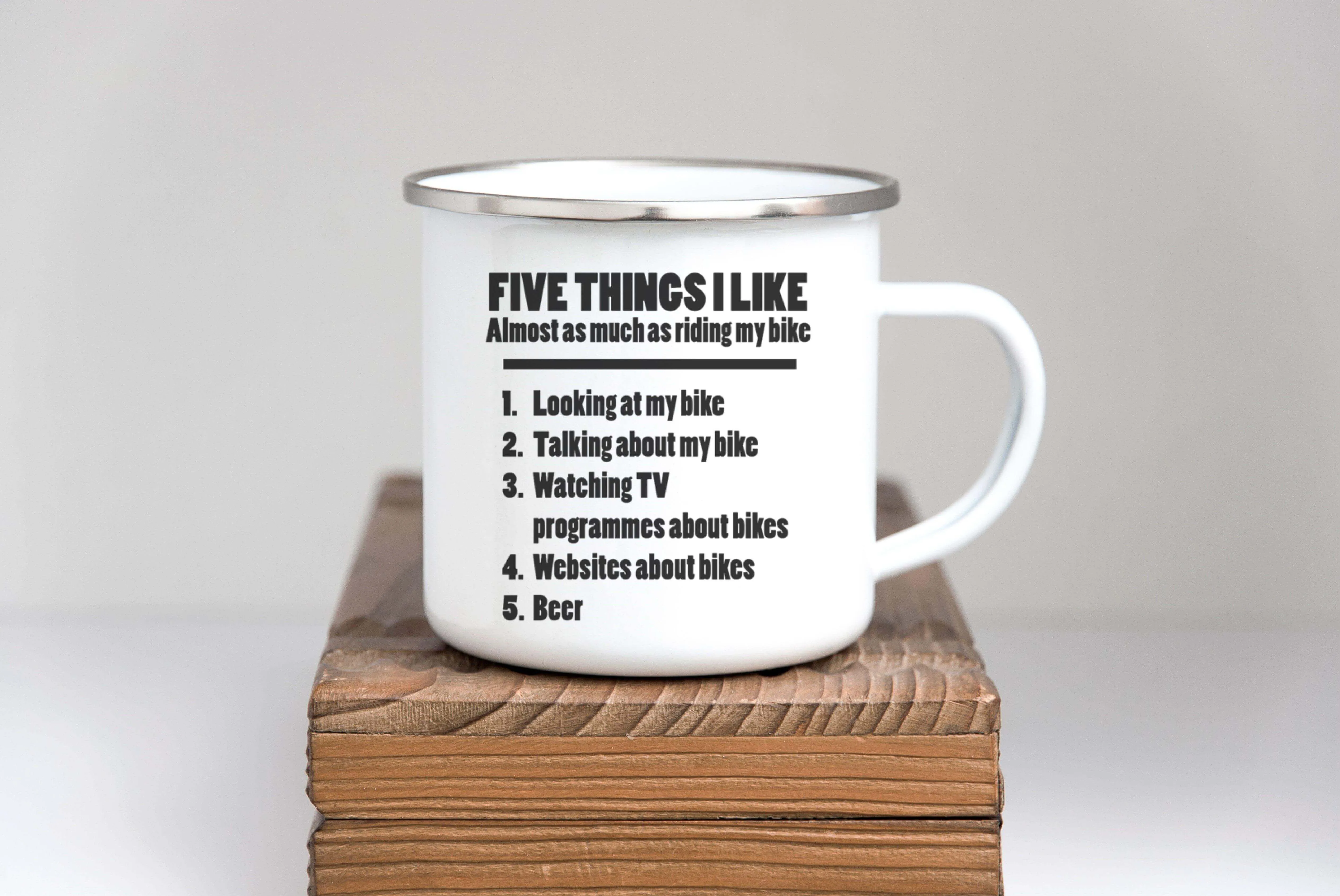 5 Things About My Bike Enamel Mug