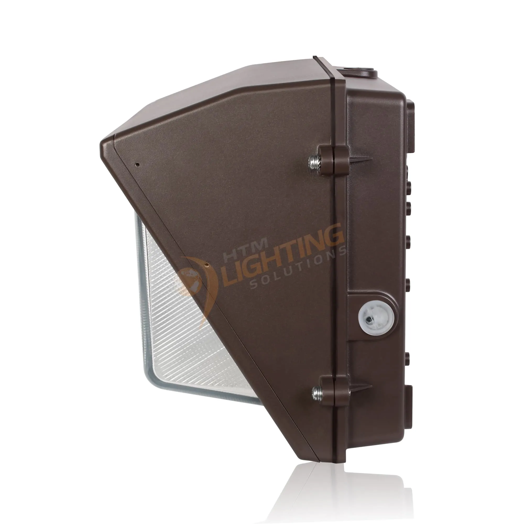 80W-120W Semi-Cutoff LED Wall Pack 3000K-5000K - 100-277VAC Photocell - Striped Glass - Bronze