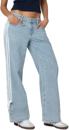 Boyfriend Jeans for Women Y2K Fashion Striped High Waist Wide Leg Denim Pants Casual Vintage Baggy Streetwear Jeans