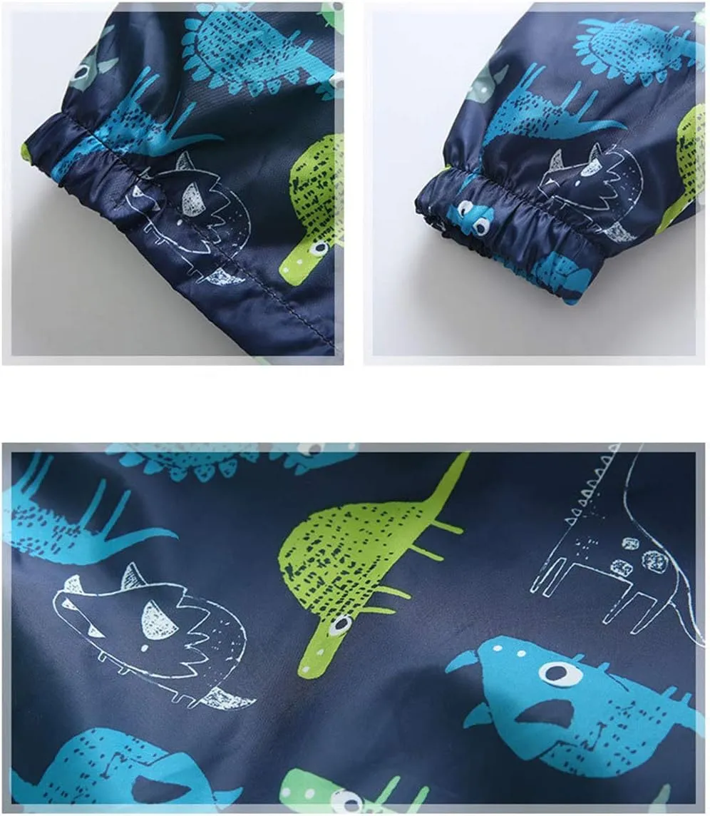Boys' Hooded Dinosaur Jacket Windbreaker Outerwear