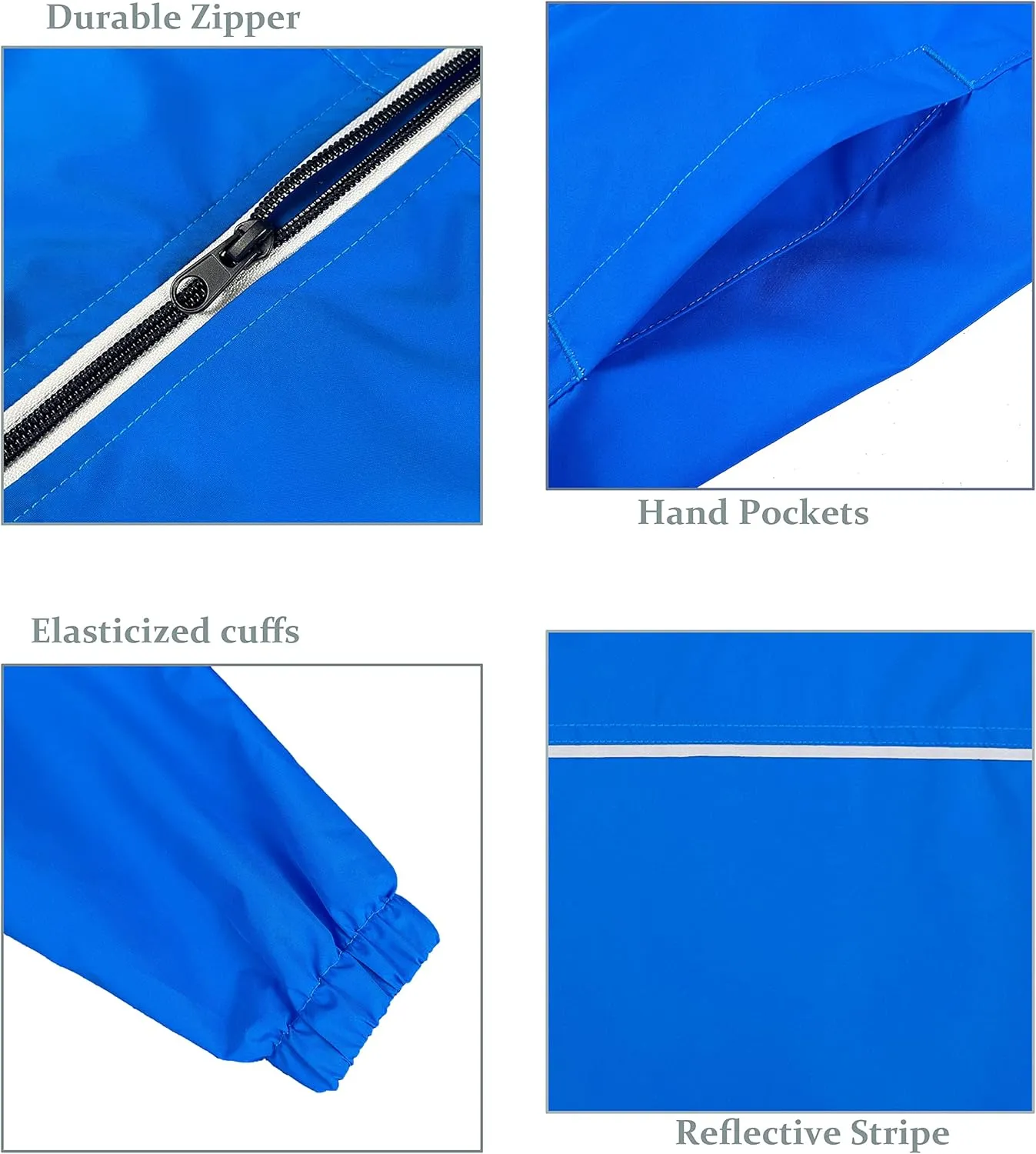 Boys Rain Jackets Lightweight Waterproof Hooded fleece Raincoats Windbreakers for Kids