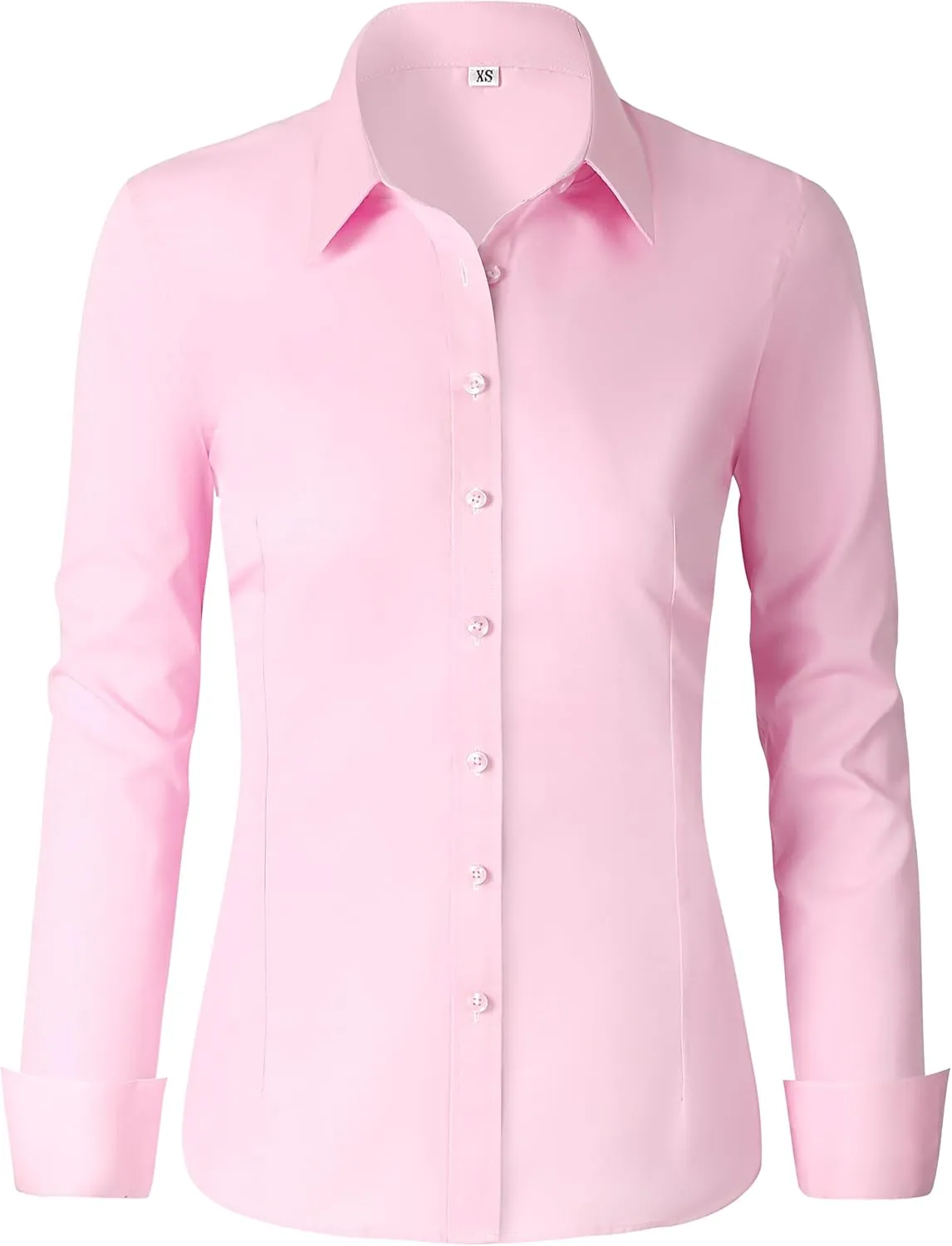 CUNLIN Womens Cotton Button Down Shirts for Women Fitted Long Sleeve Formal Dress Shirt Work Blouses Tops