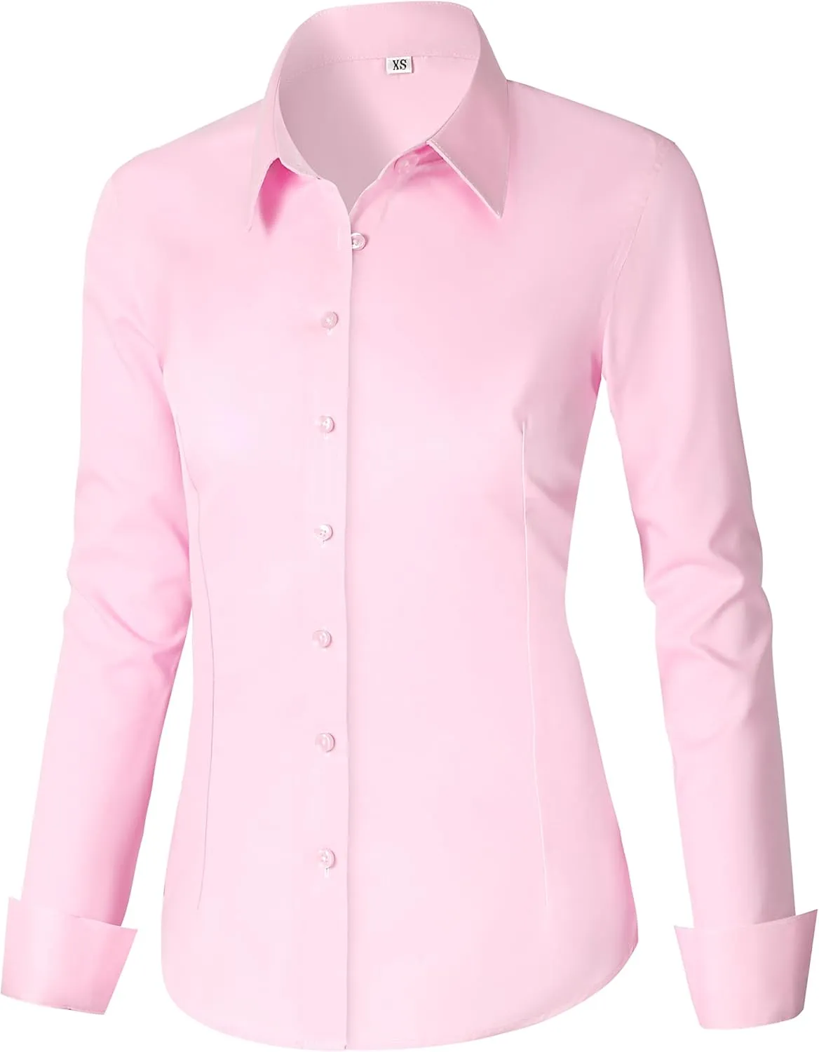 CUNLIN Womens Cotton Button Down Shirts for Women Fitted Long Sleeve Formal Dress Shirt Work Blouses Tops