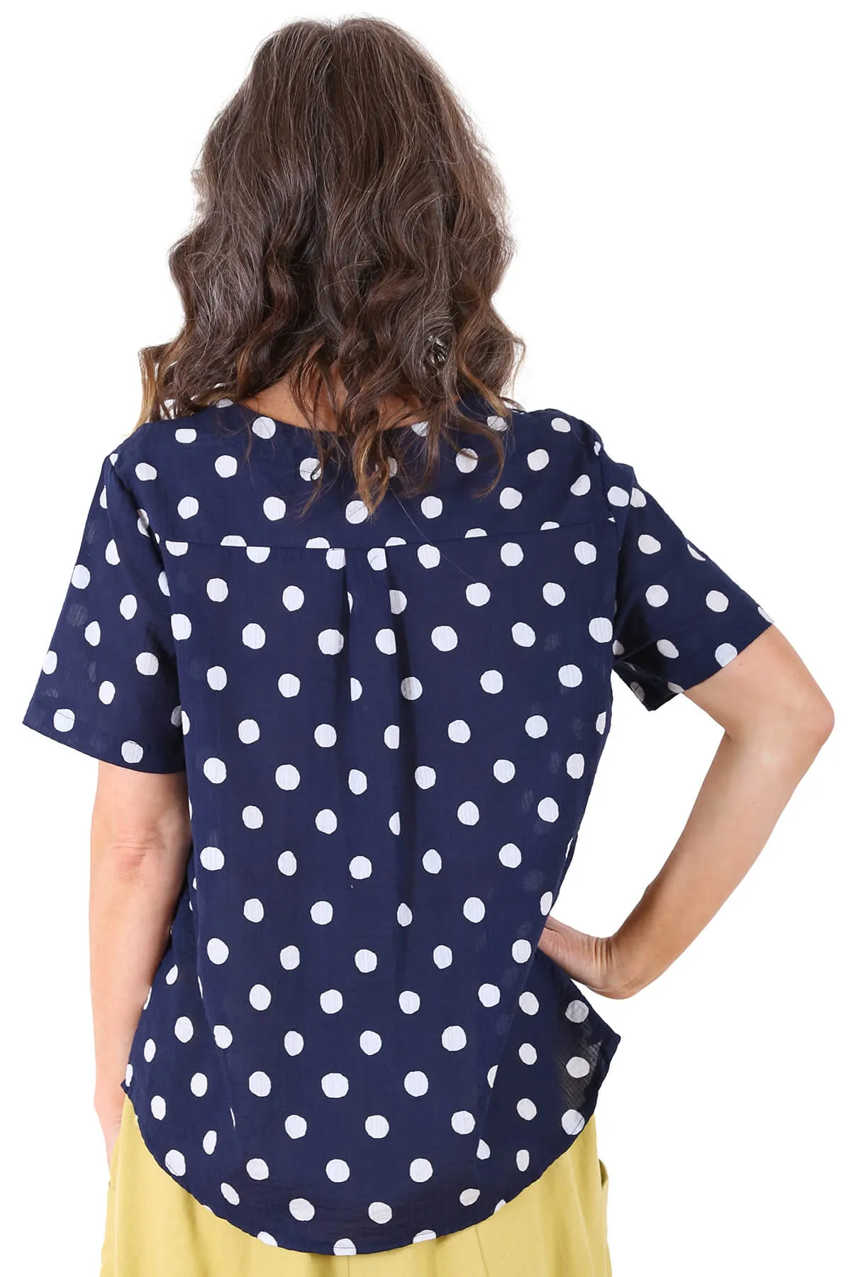 Cyan Spot Top Navy