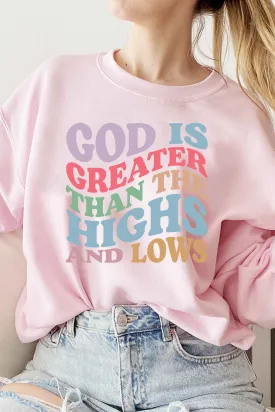 God is Greater Sweatshirt, Christian Sweatshirt, Christian Gift Crewneck, Christian Apparel, Faith Sweatshirts/Hoodies