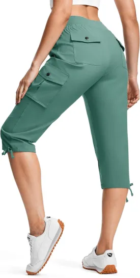 Hiking Capris for Women with Pockets Lightweight Quick Dry Cargo Capri Travel Pants Women Casual Women's Capris