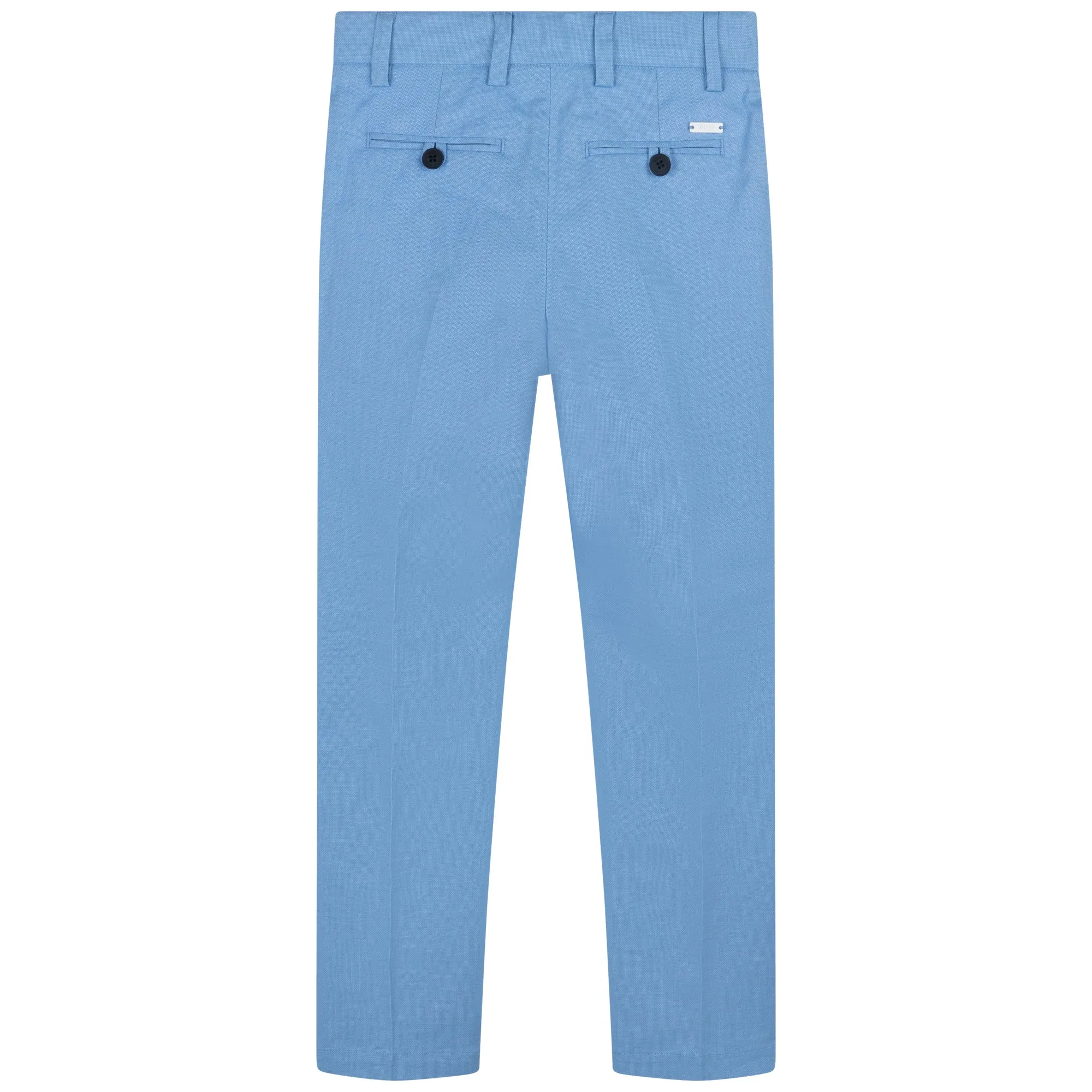 Hugo Boss Boys Oxford 2 Piece Slim Suit_ Pale Blue J26465/J24767-784