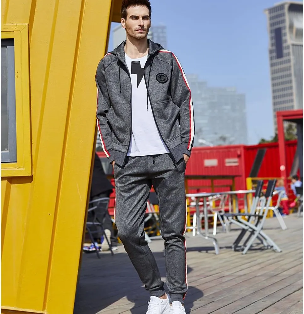 MANTORS Men's Hooded Athletic Tracksuit Full Zip Casual Jogging Gym Sweat Suits