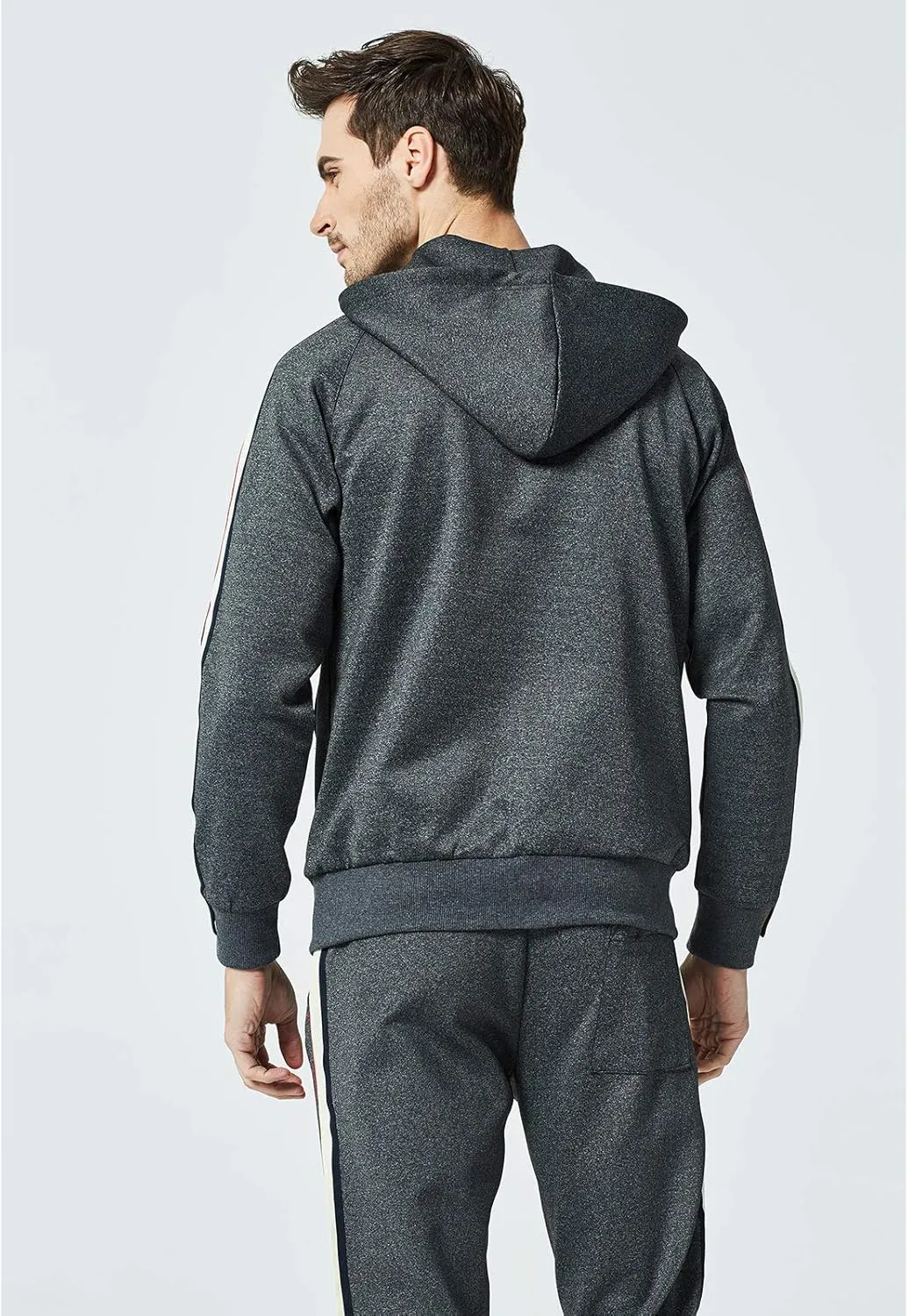 MANTORS Men's Hooded Athletic Tracksuit Full Zip Casual Jogging Gym Sweat Suits