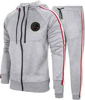 MANTORS Men's Hooded Athletic Tracksuit Full Zip Casual Jogging Gym Sweat Suits
