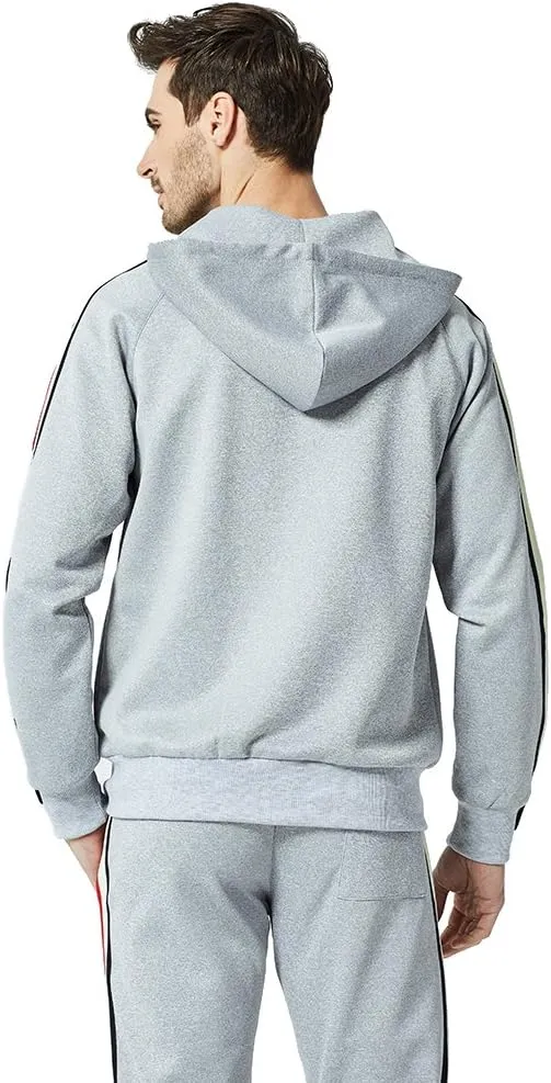 MANTORS Men's Hooded Athletic Tracksuit Full Zip Casual Jogging Gym Sweat Suits