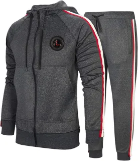 MANTORS Men's Hooded Athletic Tracksuit Full Zip Casual Jogging Gym Sweat Suits