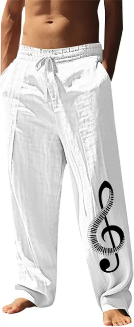 Men's Hawaiian Tropical Leaf Sweatpants Beach Vacation Lounge Pants Breathable Relaxed Fit Comfy Drawstring Casual