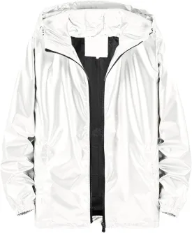 Mens Lightweight Windbreaker Waterproof Rain Jacket Hooded Windbreaker Camo Jacket with Zipper Pockets