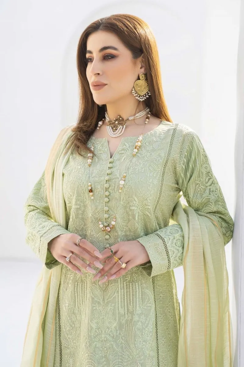 Elegant Pakistani Lawn 3-Piece Suit by Munira - Style MUN541