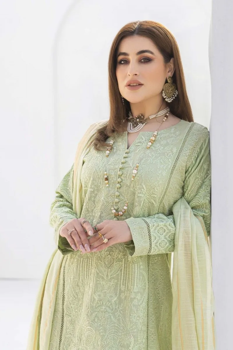 Elegant Pakistani Lawn 3-Piece Suit by Munira - Style MUN541