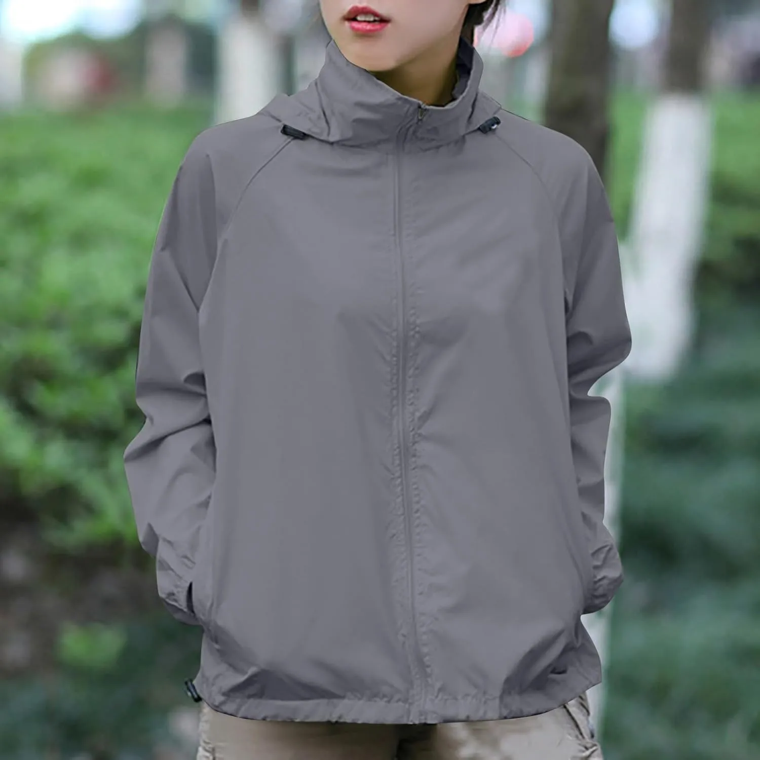 Rain Jacket Women Lightweight Hooded Raincoat Waterproof Windbreaker Jackets 2025 Packable Rain Coats with Pockets