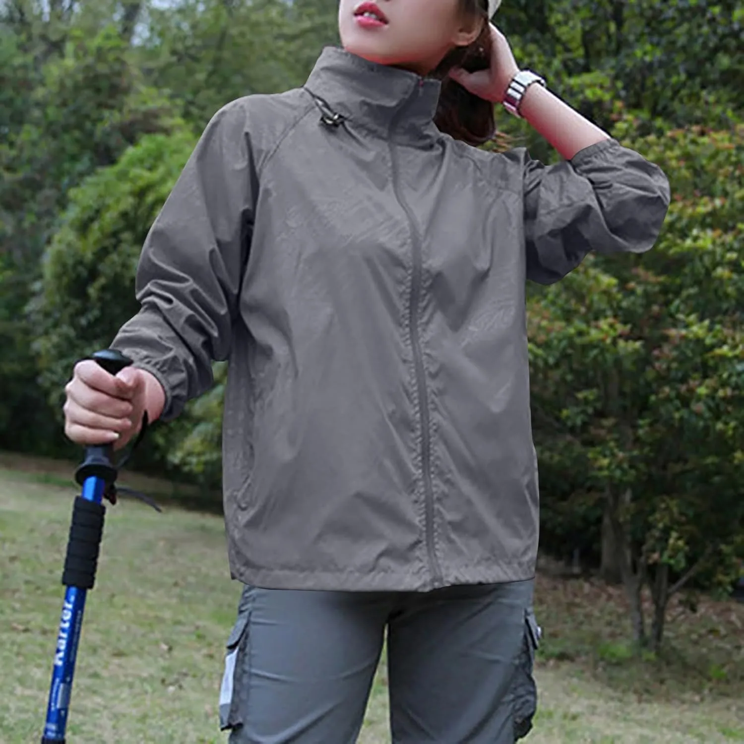 Rain Jacket Women Lightweight Hooded Raincoat Waterproof Windbreaker Jackets 2025 Packable Rain Coats with Pockets
