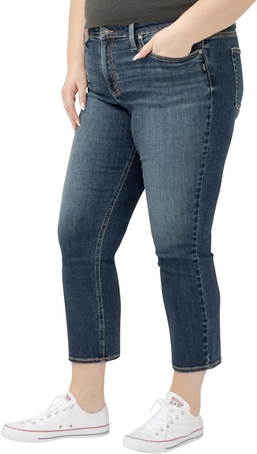 Silver Jeans Co. Women's Plus Size Most Wanted Mid Rise Straight Leg Jeans