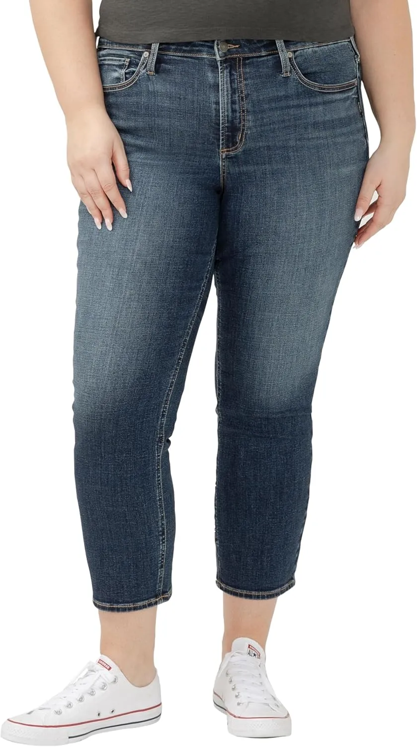 Silver Jeans Co. Women's Plus Size Most Wanted Mid Rise Straight Leg Jeans
