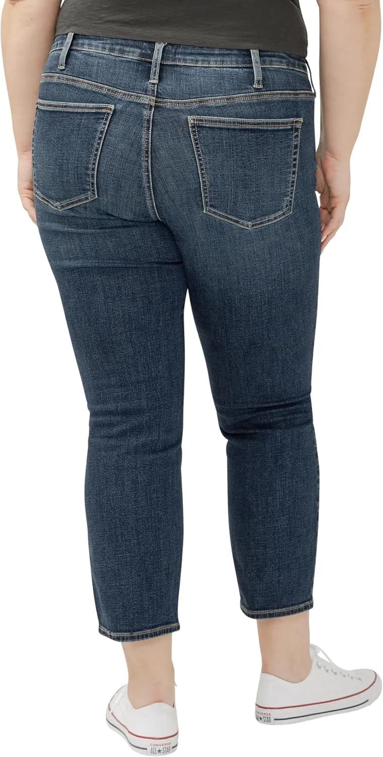 Silver Jeans Co. Women's Plus Size Most Wanted Mid Rise Straight Leg Jeans