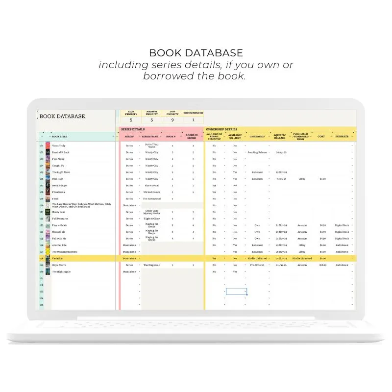 Ultimate Book Tracker Spreadsheet