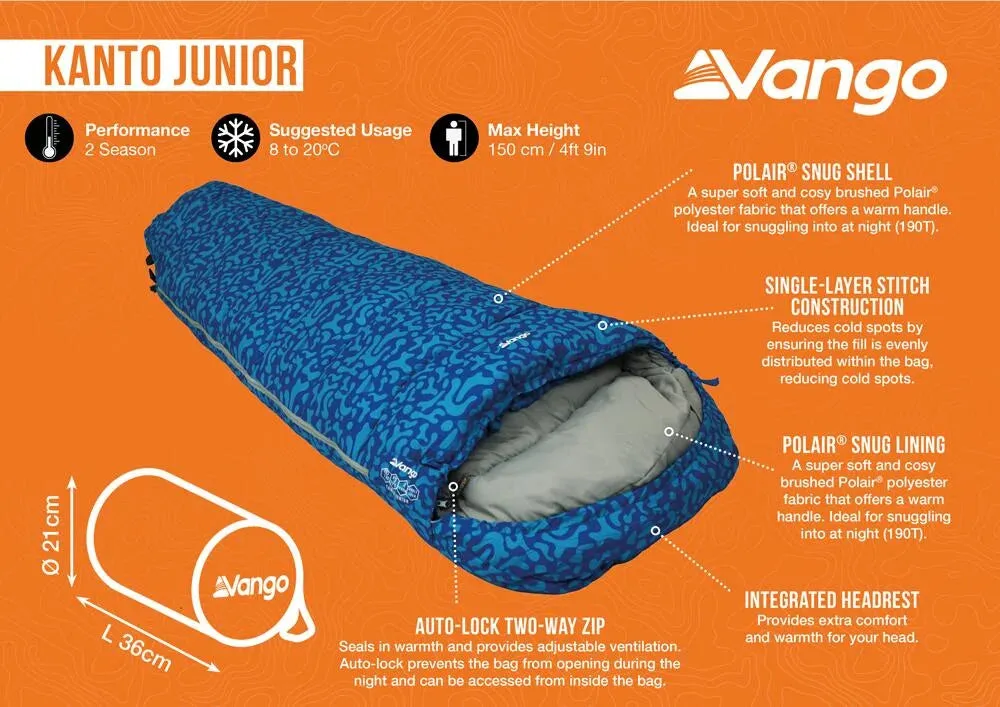 Vango Kanto Junior Sleeping Bag Atlantic Blue
