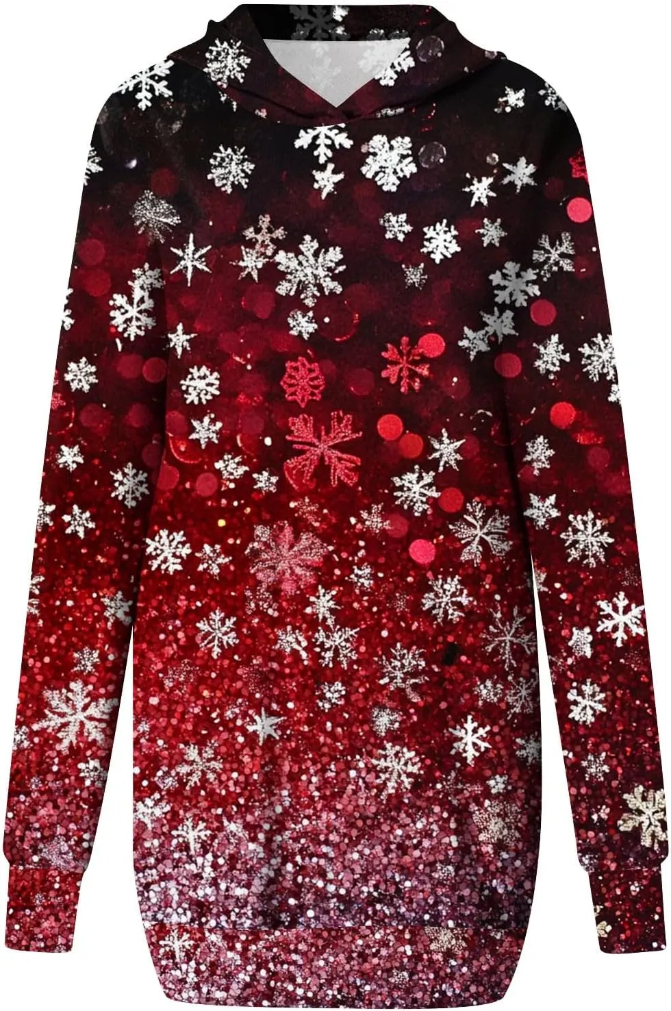 Women Christmas Hoodies Sweatshirts Dress 2024 Casual Long Sleeve Tunic Dress Oversized Sweatshirts with Pockets