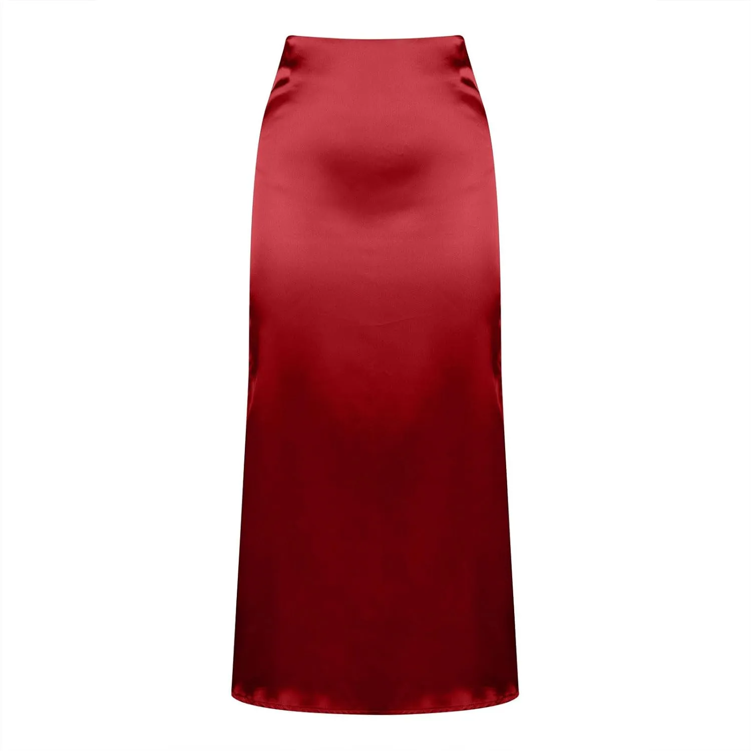 Womens Satin Skirts Business Casual Silk Midi Skirt High Waisted Long Skirts Solid Color Elegant Pencil Work Skirts