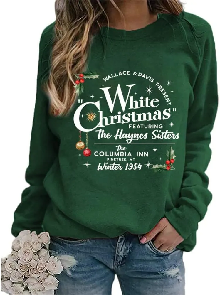 Ykomow Snowman Wine Cheers Sweatshirts Women Long Sleeve Christmas Graphic Tees Funny Xmas Tops