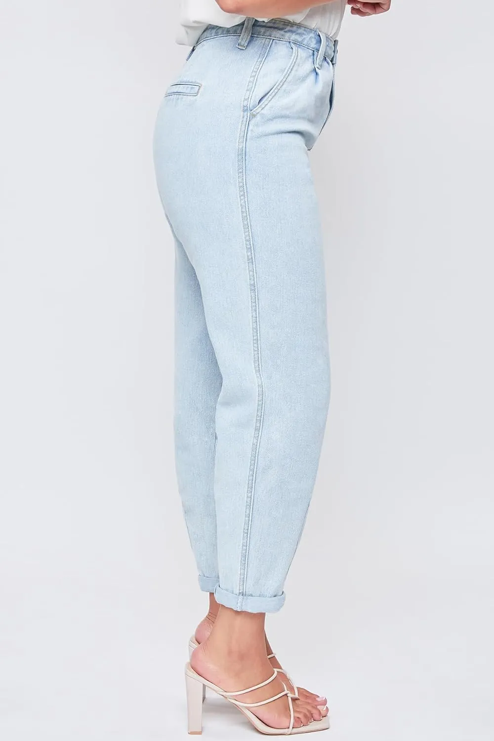YMI Women's Pleated Mom Jeans
