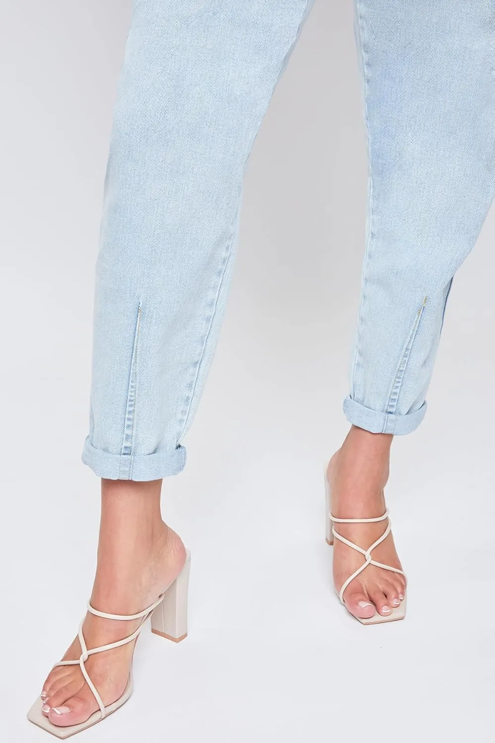 YMI Women's Pleated Mom Jeans