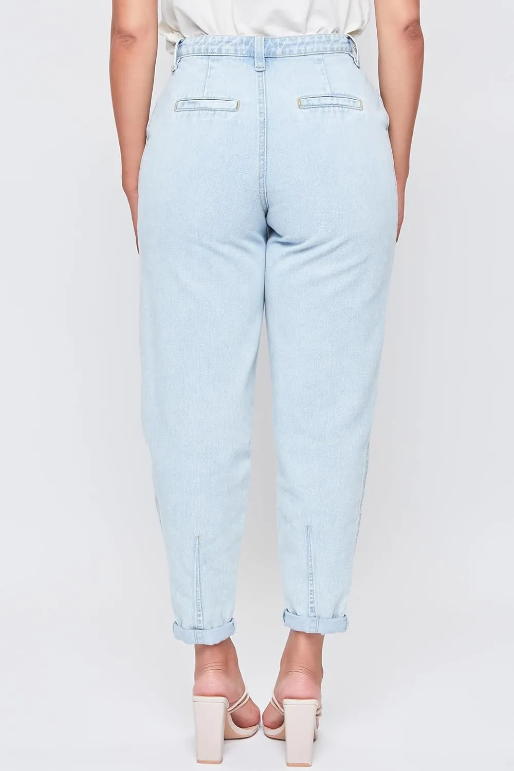 YMI Women's Pleated Mom Jeans