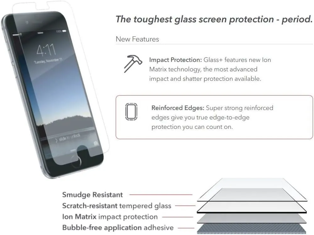 Zagg Glass   for iphone 7/8/SE 2022 Clear - IP7LGC-F00